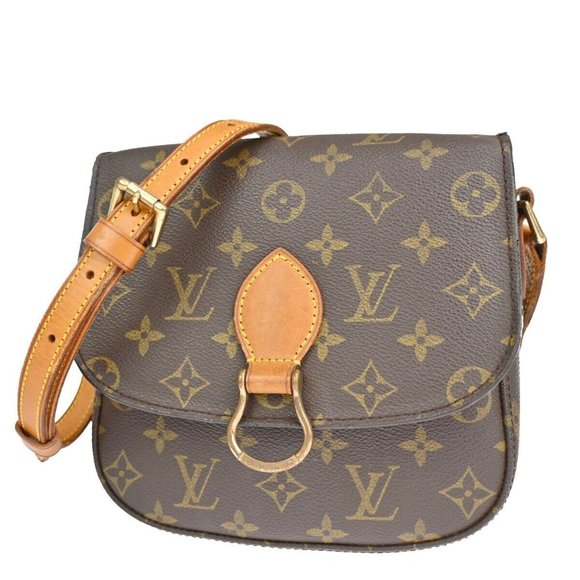 LOUIS VUITTON Saint Cloud MM Shoulder Bag Monogram Leather Brown M51243 38EA509 - Picture 1 of 13